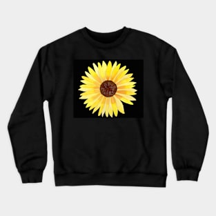 Sunflower Watercolor Illustration with a black background Crewneck Sweatshirt